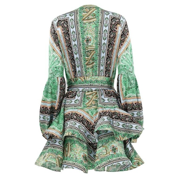 BRONX AND BANCO BEDOUIN MINI DRESS TIERED LONG SLEEVE SIZE MEDIUM REVOLVE - Picture 3 of 16